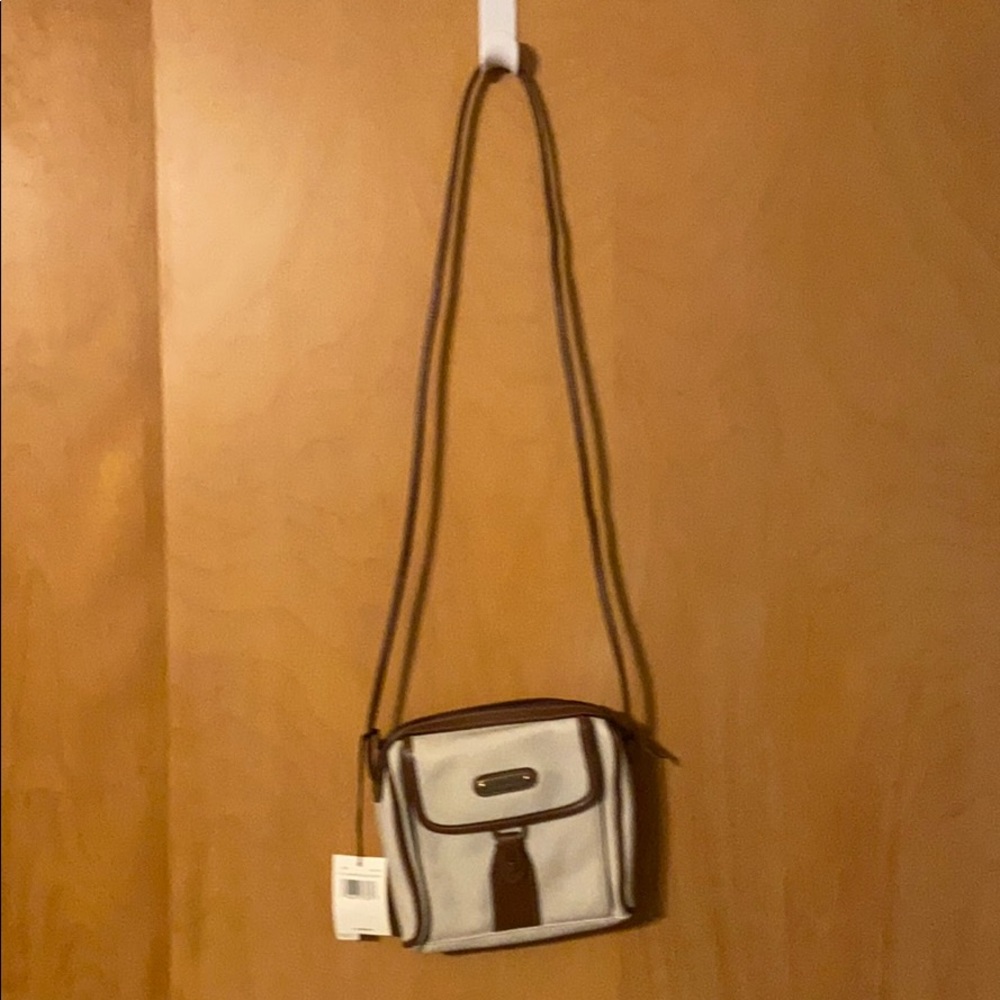 Liz Claiborne cream and brown purse